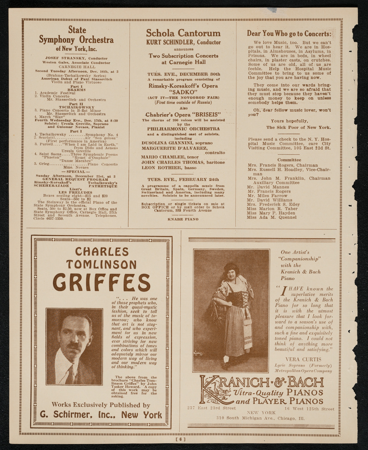 New York Philharmonic, December 12, 1924, program page 6