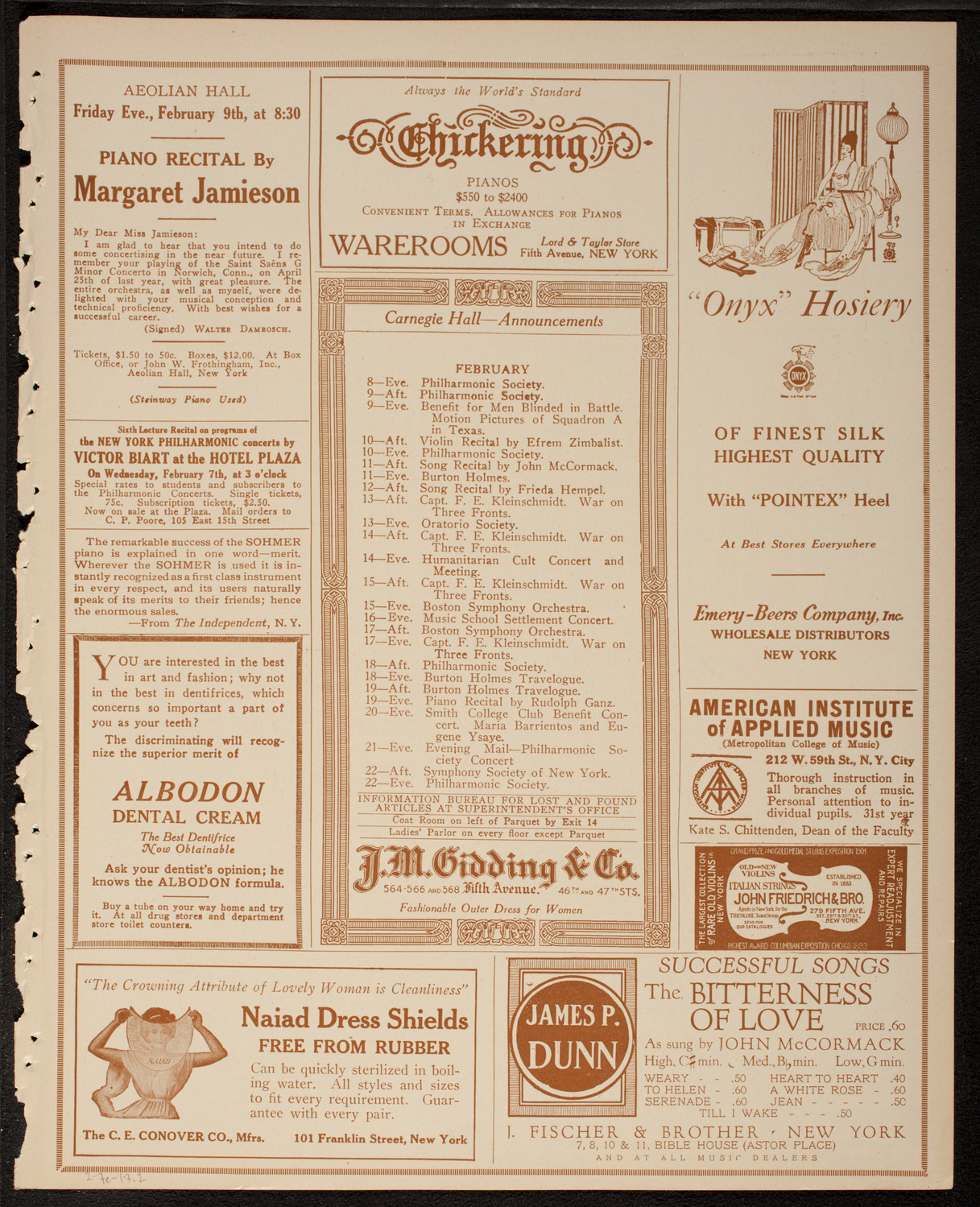 The Civic Forum, February 7, 1917, program page 3