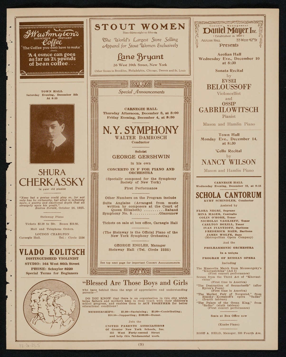 Max Rosen, Violin, December 2, 1925, program page 9