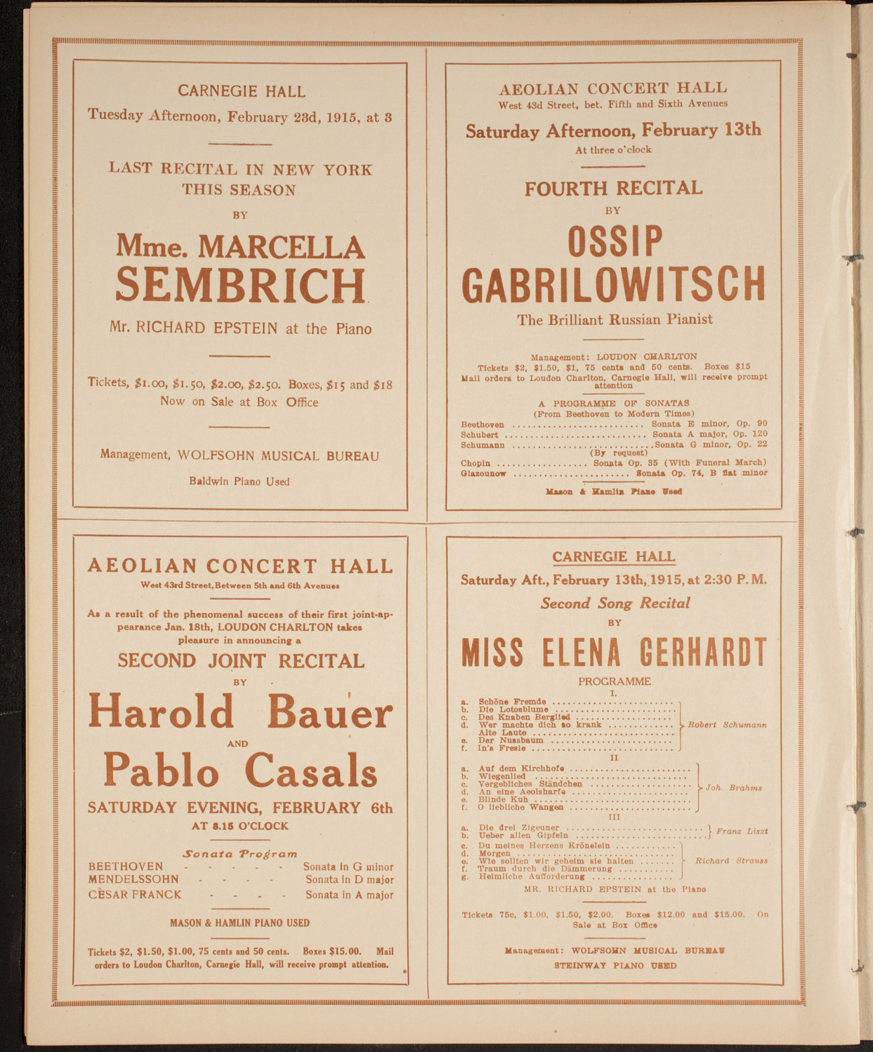 Columbia University Chorus, February 2, 1915, program page 10