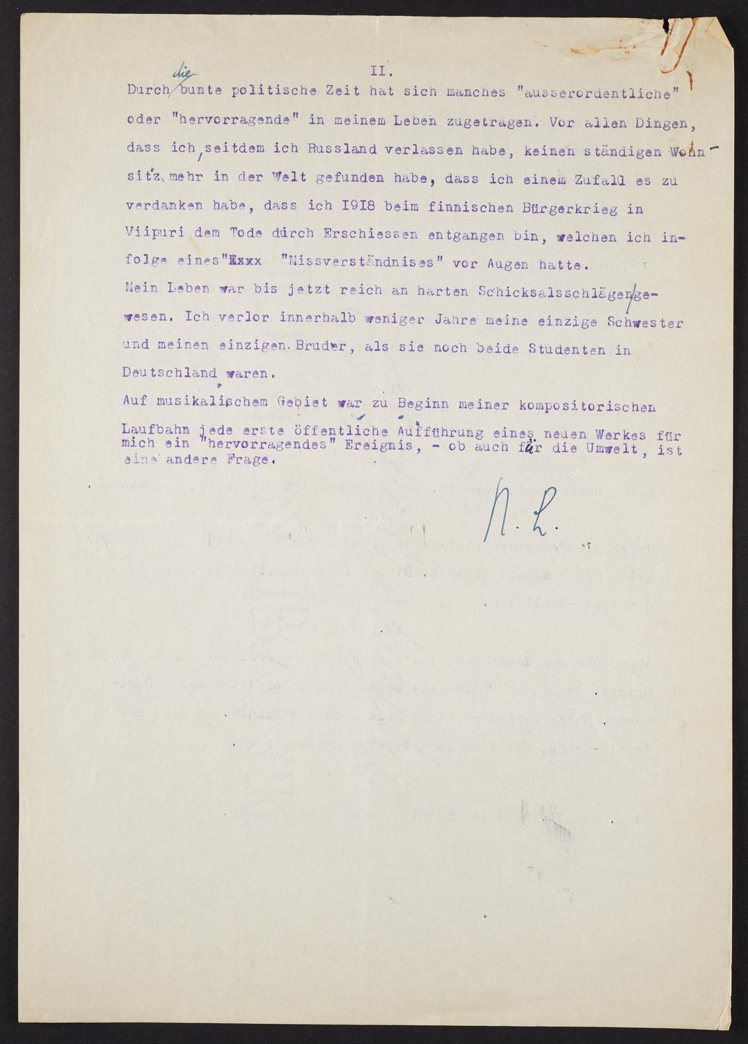 Correspondence from Nikolai Lopatnikoff to David Ewen, page 5 of 5