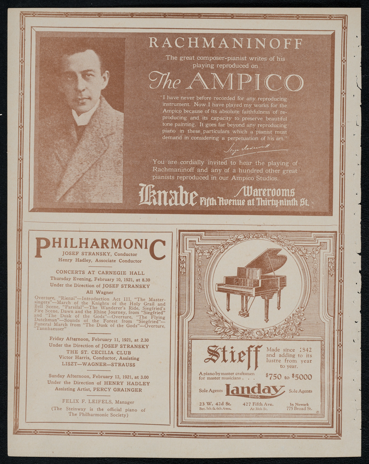 New York Symphony Orchestra, February 10, 1921, program page 12