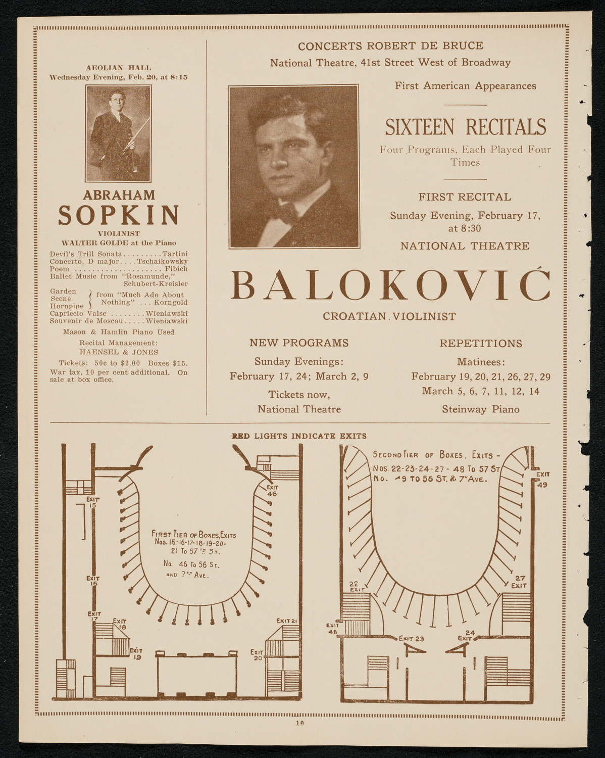 Reinald Werrenrath, Baritone, February 12, 1924, program page 10