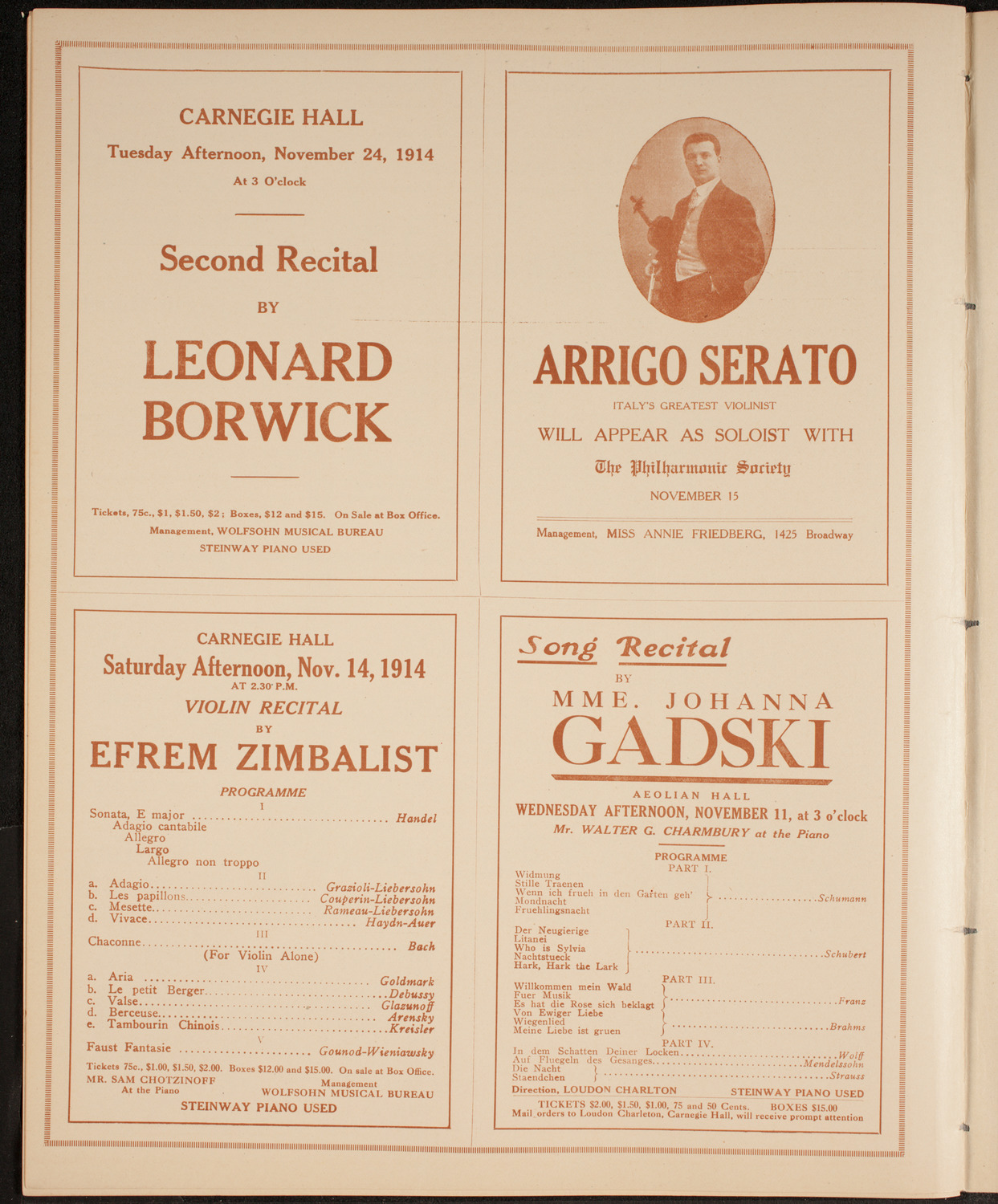 Elmendorf Lecture: Around the World Through the Panama Canal, November 9, 1914, program page 10