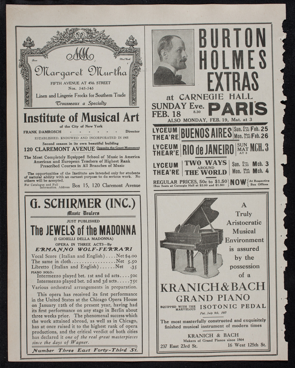 New York Banks' Glee Club, February 17, 1912, program page 6