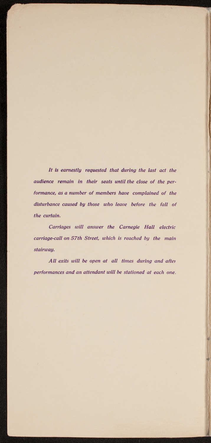 Amateur Comedy Club, December 13, 1911, program page 2