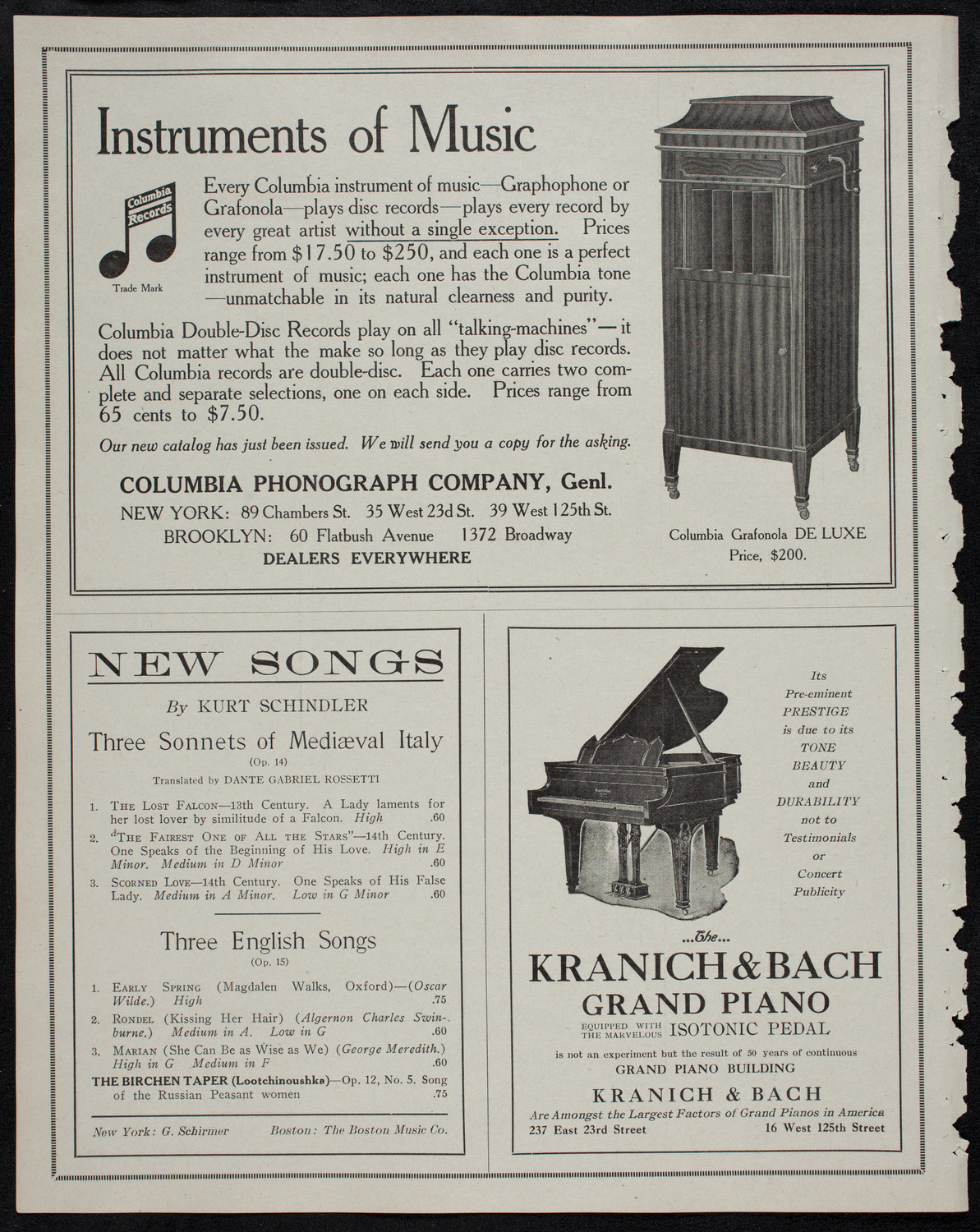Mischa Elman, Violin, October 26, 1912, program page 6