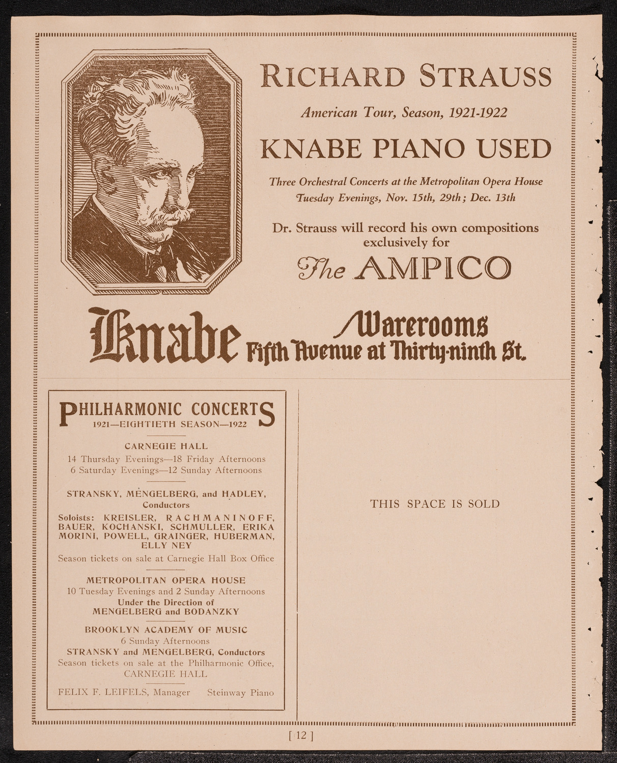 Anna Case, Soprano, October 19, 1921, program page 12
