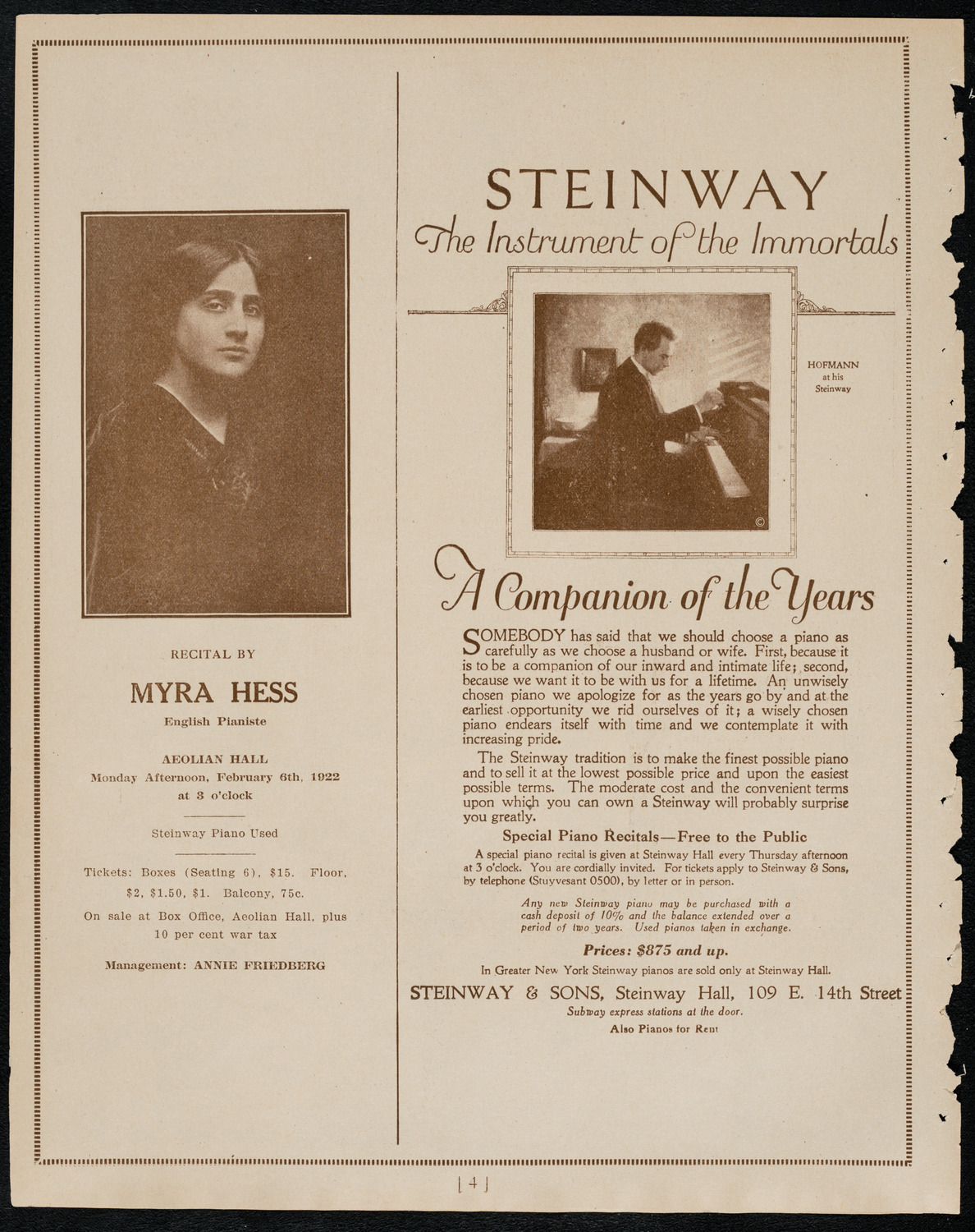 Workmen's Circle Sanatorium Twelfth Anniversary Concert, February 4, 1922, program page 4