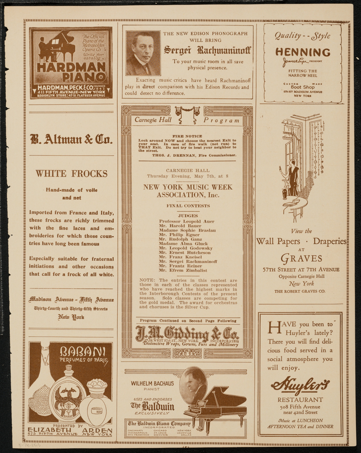 New York Music Week Association Concert, May 7, 1925, program page 5