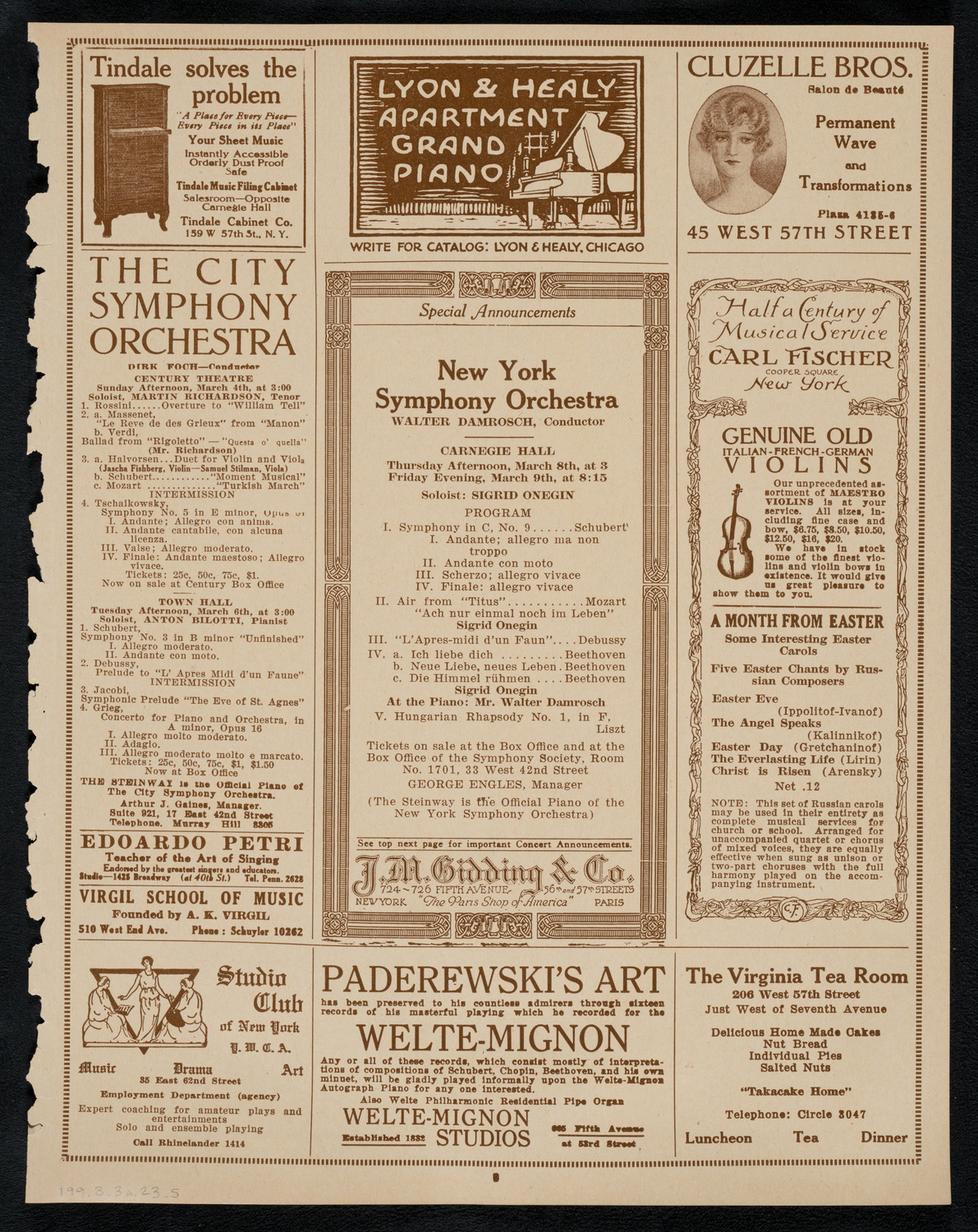 Symphony Concert for Young People, March 3, 1923, program page 9
