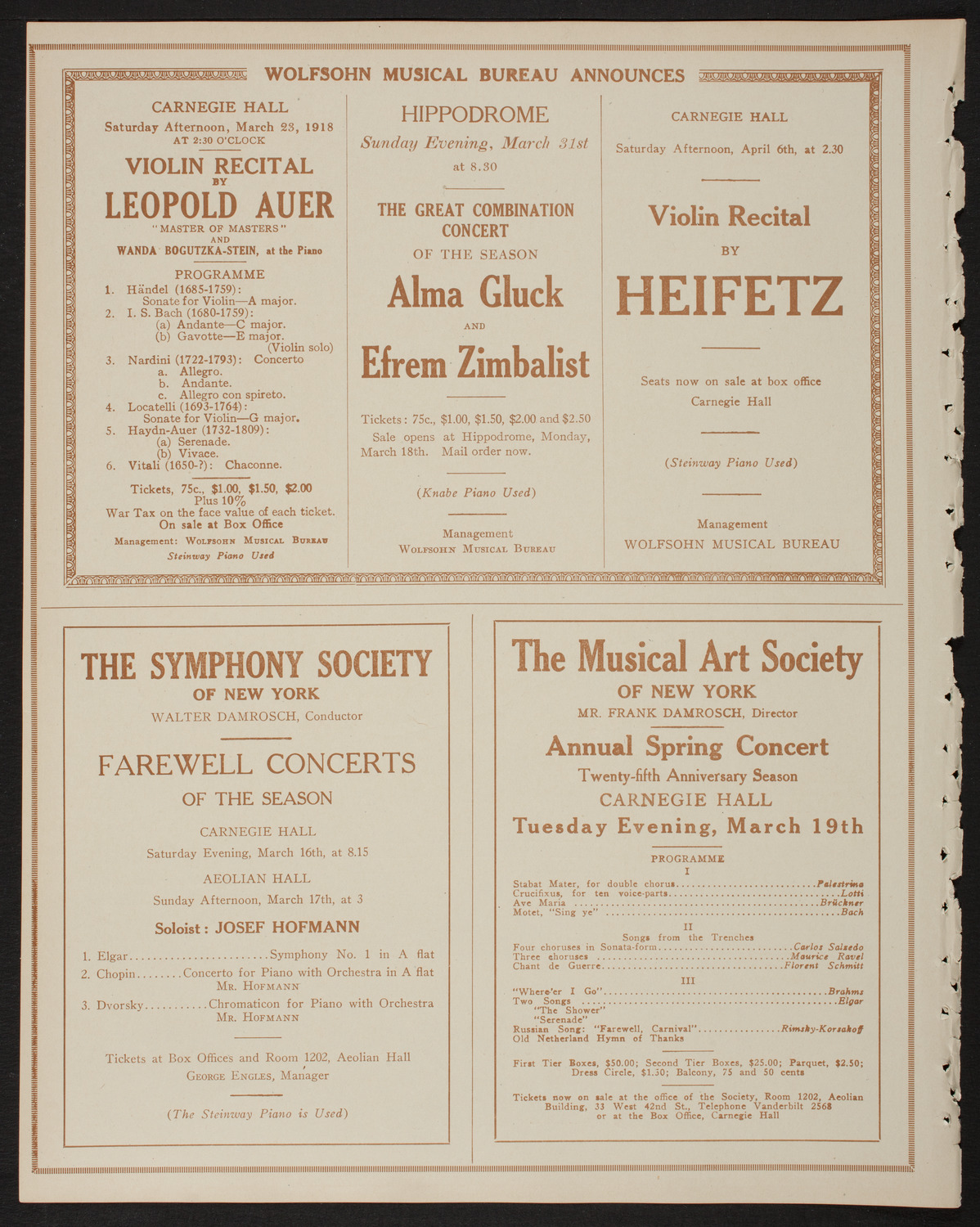 Boston Symphony Orchestra, March 14, 1918, program page 8
