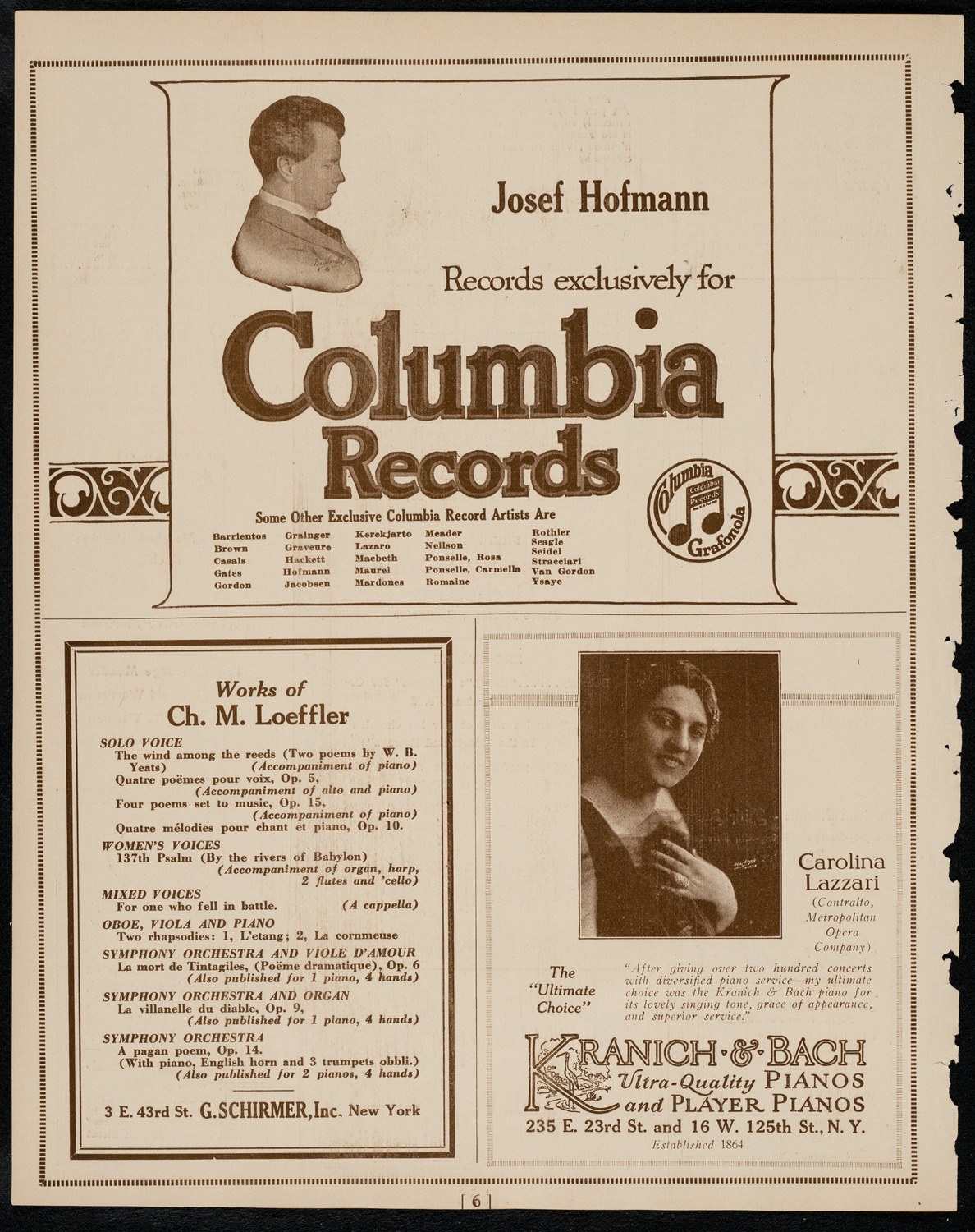 Boston Symphony Orchestra, March 18, 1922, program page 6