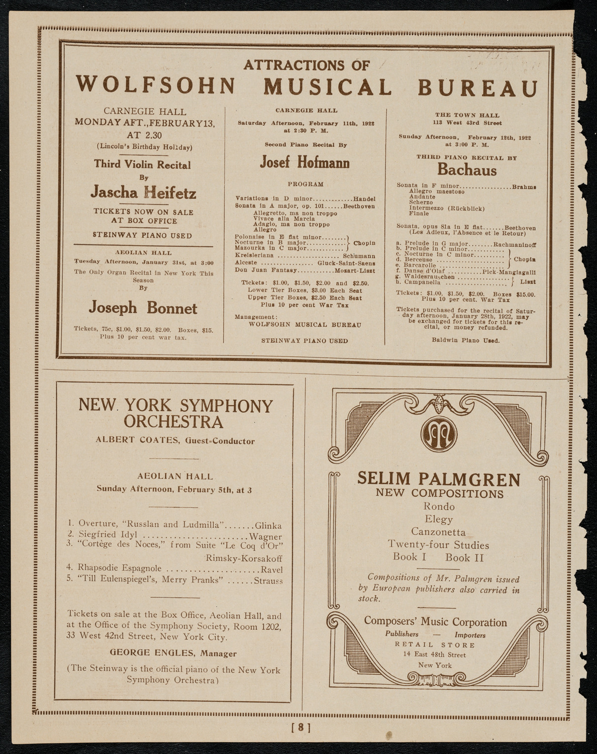 Burton Holmes Travelogue: Going Abroad at Home, January 29, 1922, program page 8