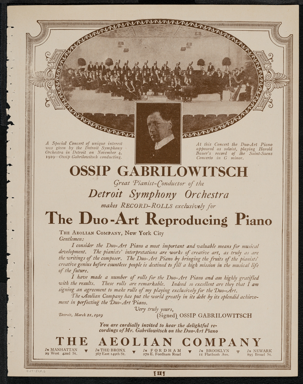 The Irish Musical Society, April 17, 1921, program page 11