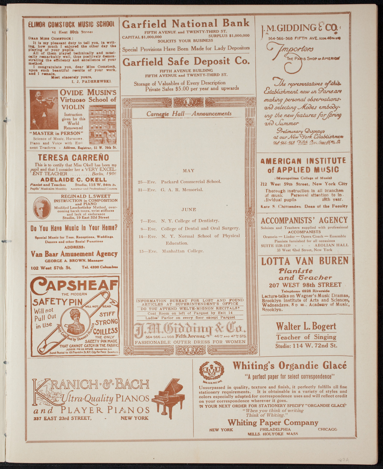 Graduation: Columbia University College of Pharmacy, May 13, 1915, program page 3