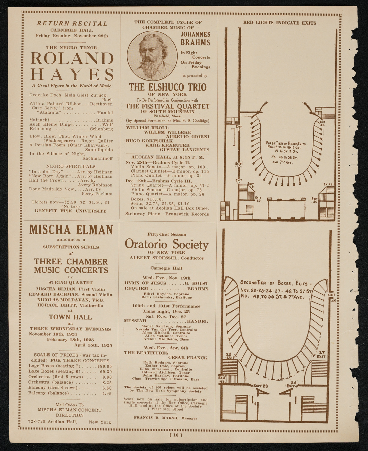 New York Philharmonic, November 16, 1924, program page 10