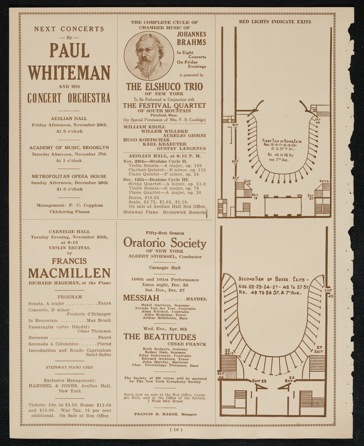 New York Philharmonic, November 23, 1924, program page 10