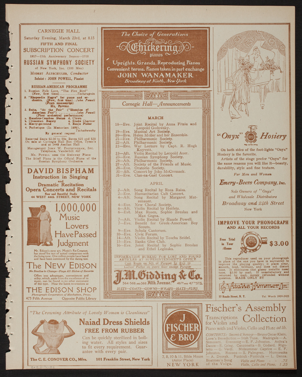 Lecture by Lieutenant Patrick Alva O'Brien, R.F.C., March 17, 1918, program page 3