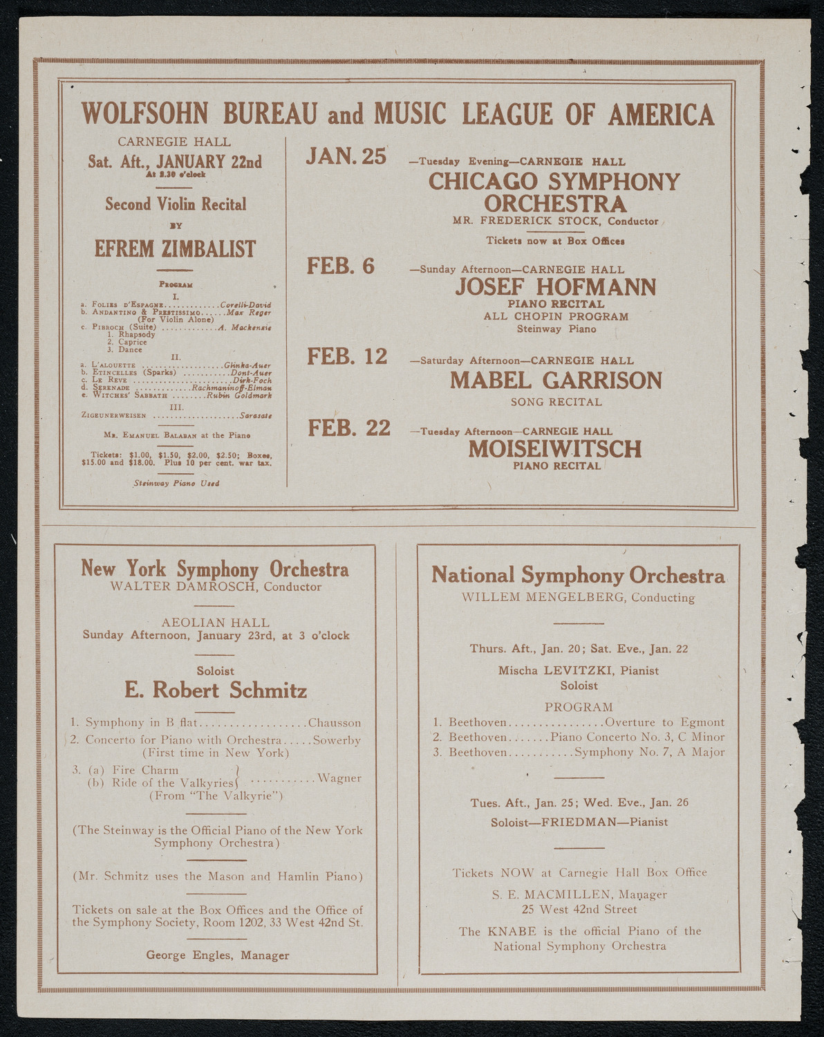 Benefit: National Board of Review of Motion Pictures Children's Fund, January 21, 1921, program page 8