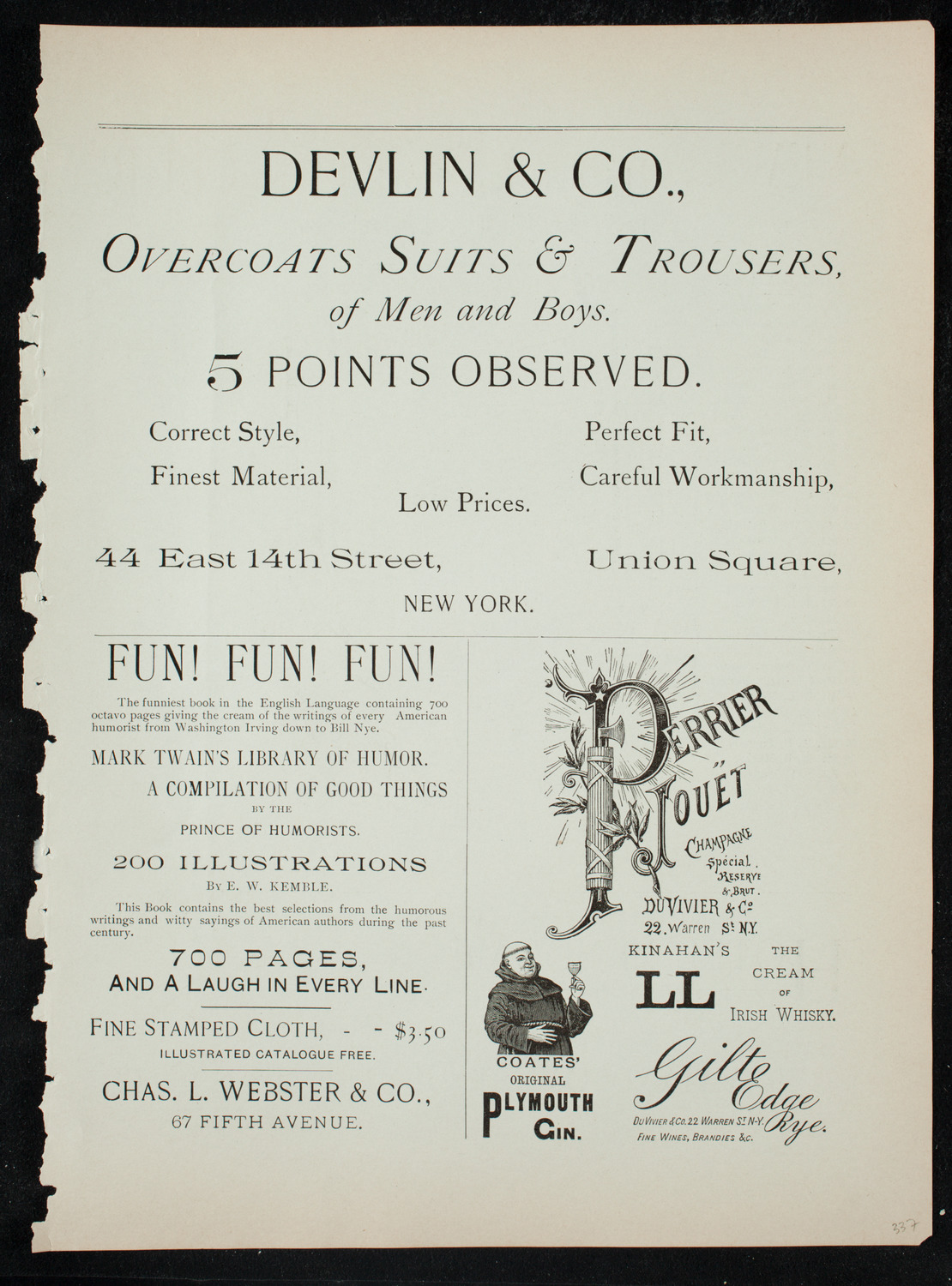 New York Athletic Club Amateur Minstrel Show, December 12, 1891, program page 13