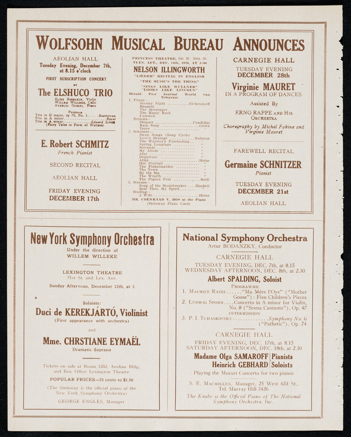 Boston Symphony Orchestra, December 2, 1920, program page 8