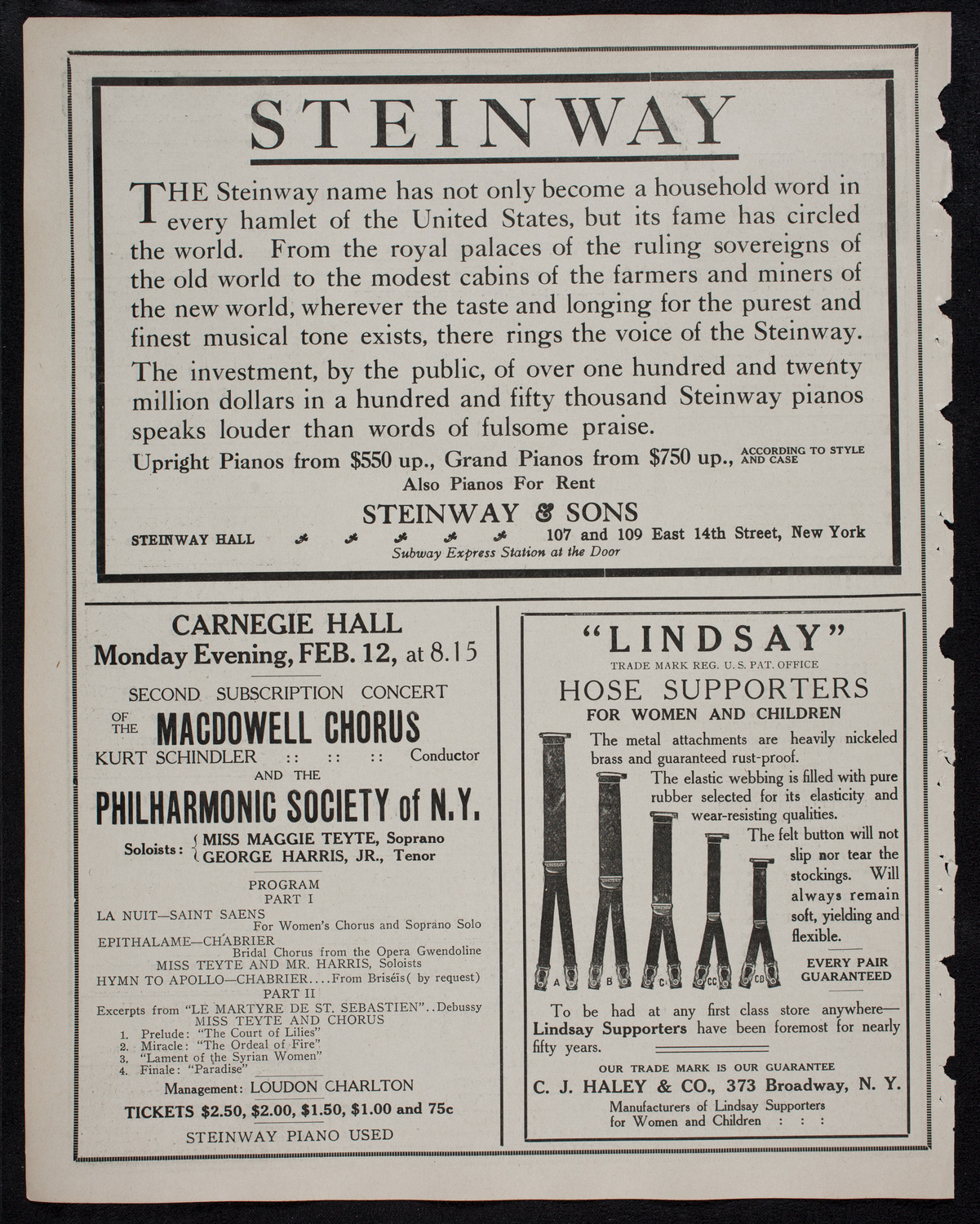 Katharine Goodson, Piano, January 30, 1912, program page 4