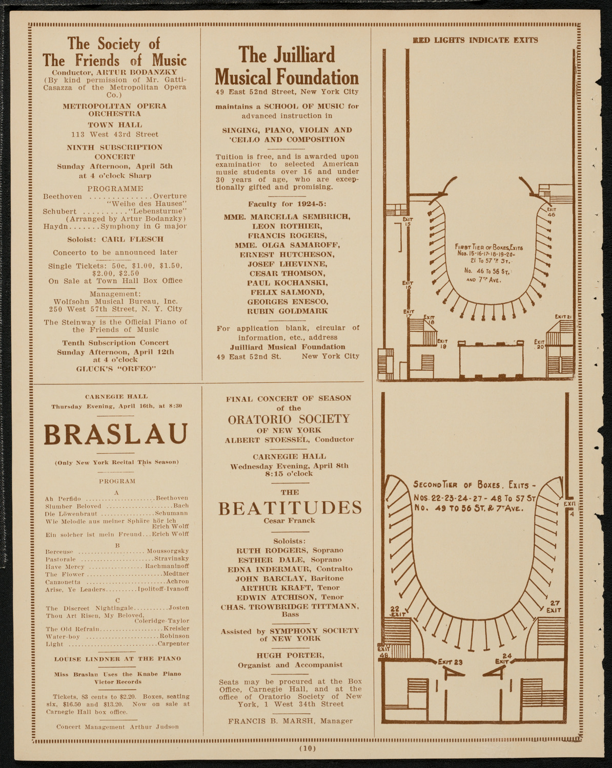 New York Philharmonic, April 3, 1925, program page 10