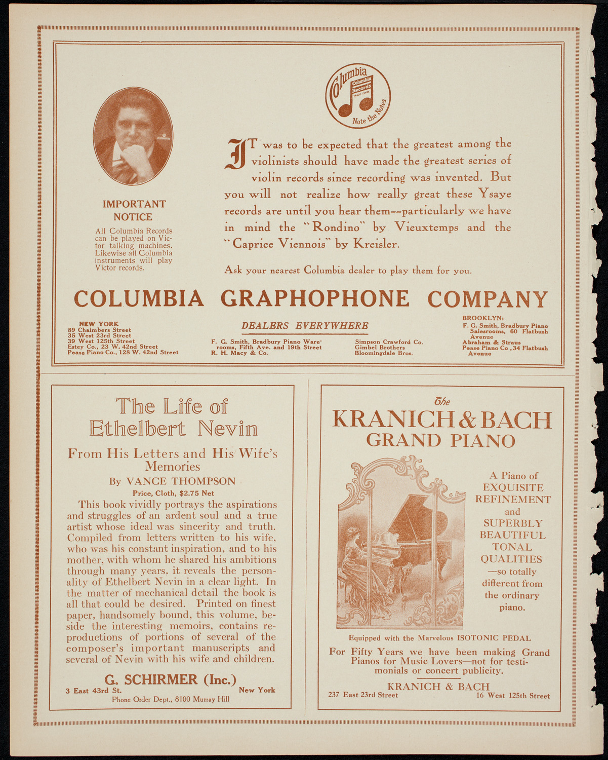 Alma Gluck, Soprano, January 6, 1914, program page 6