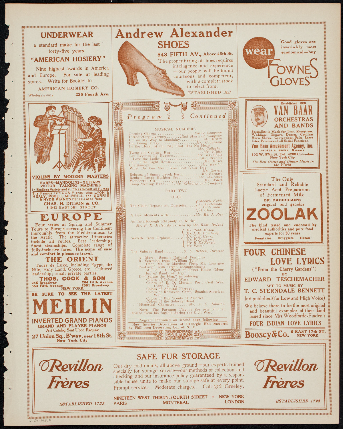 Interborough Dramatic Company Minstrel Performance, April 24, 1914, program page 7