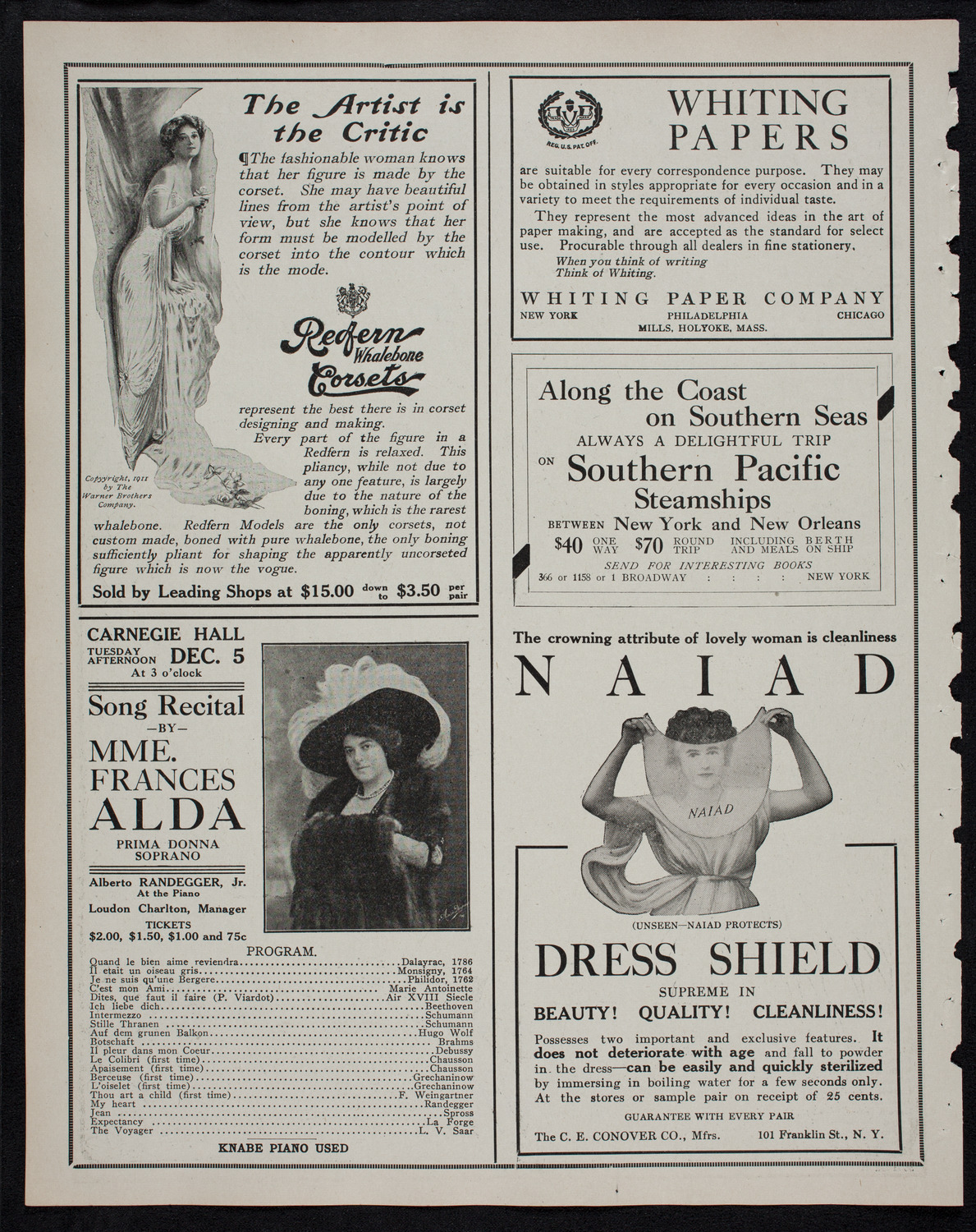 Elmendorf Lecture: Florence and Venice, November 27, 1911, program page 2