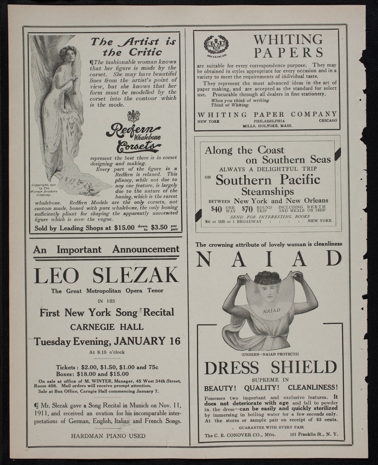 New York Philharmonic, December 17, 1911, program page 2