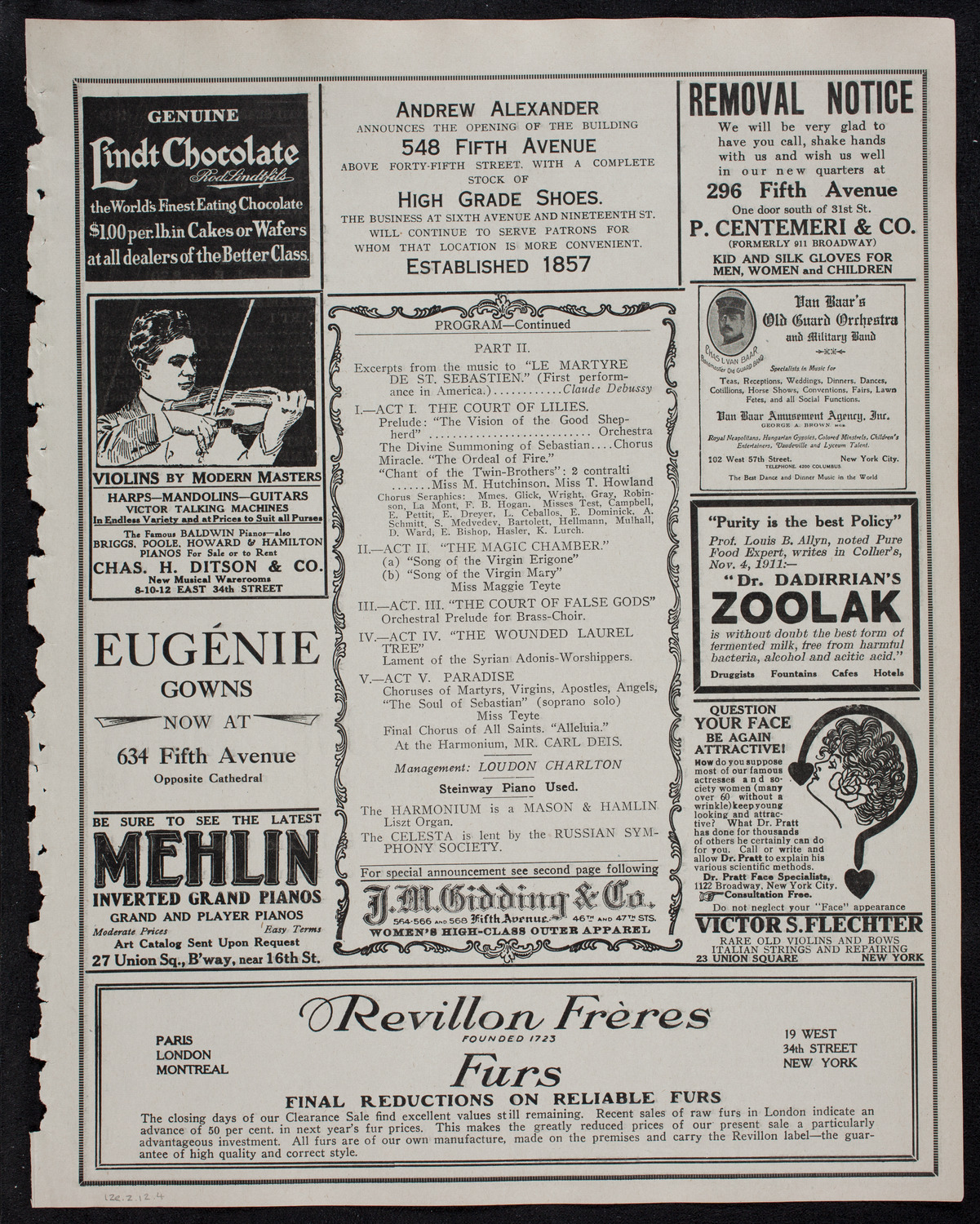 MacDowell Chorus with the New York Philharmonic, February 12, 1912, program page 7