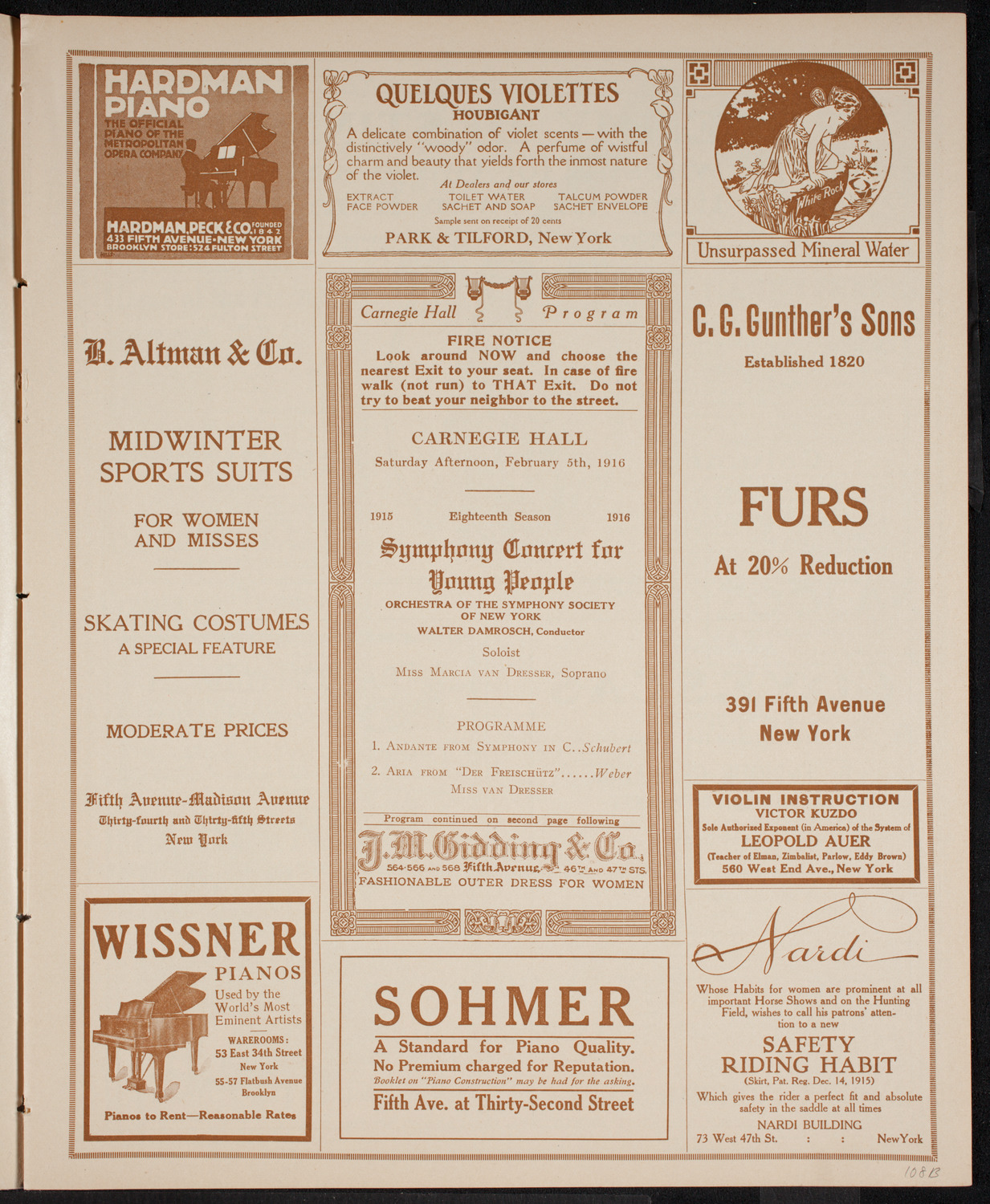 Symphony Concert for Young People, February 5, 1916, program page 5