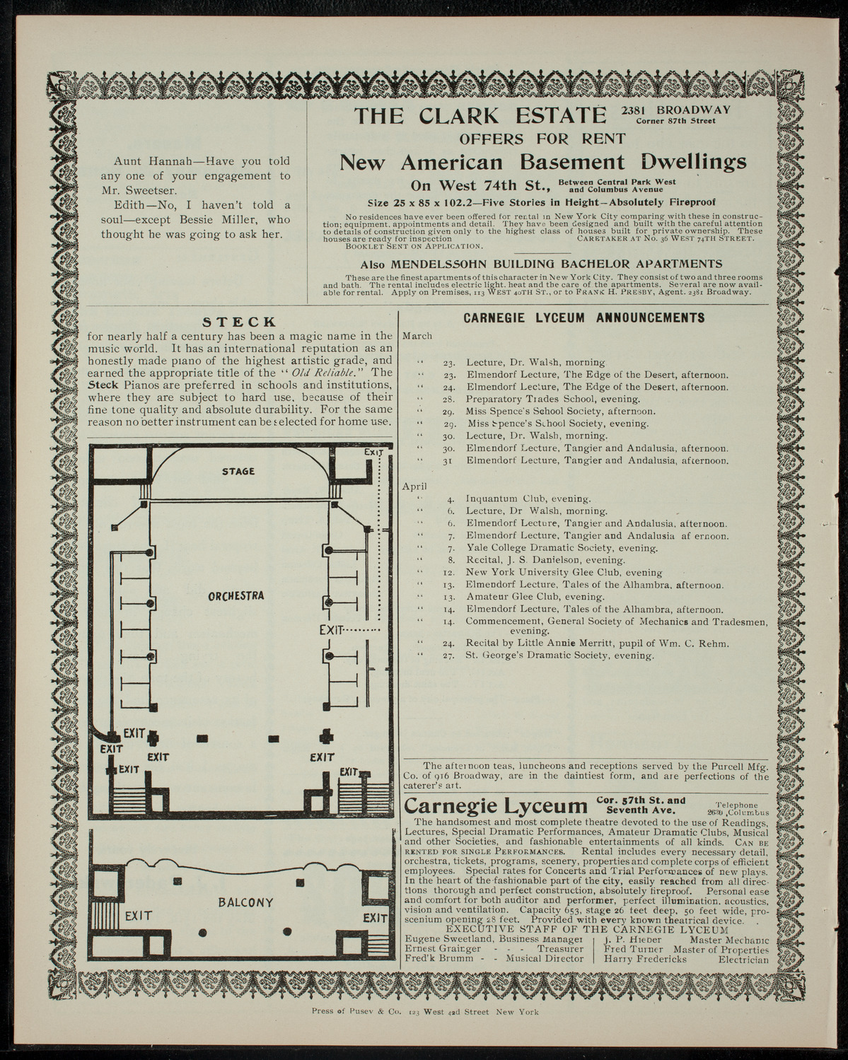American Academy of Dramatic Arts/Empire Theatre Dramatic School, March 22, 1905, program page 4