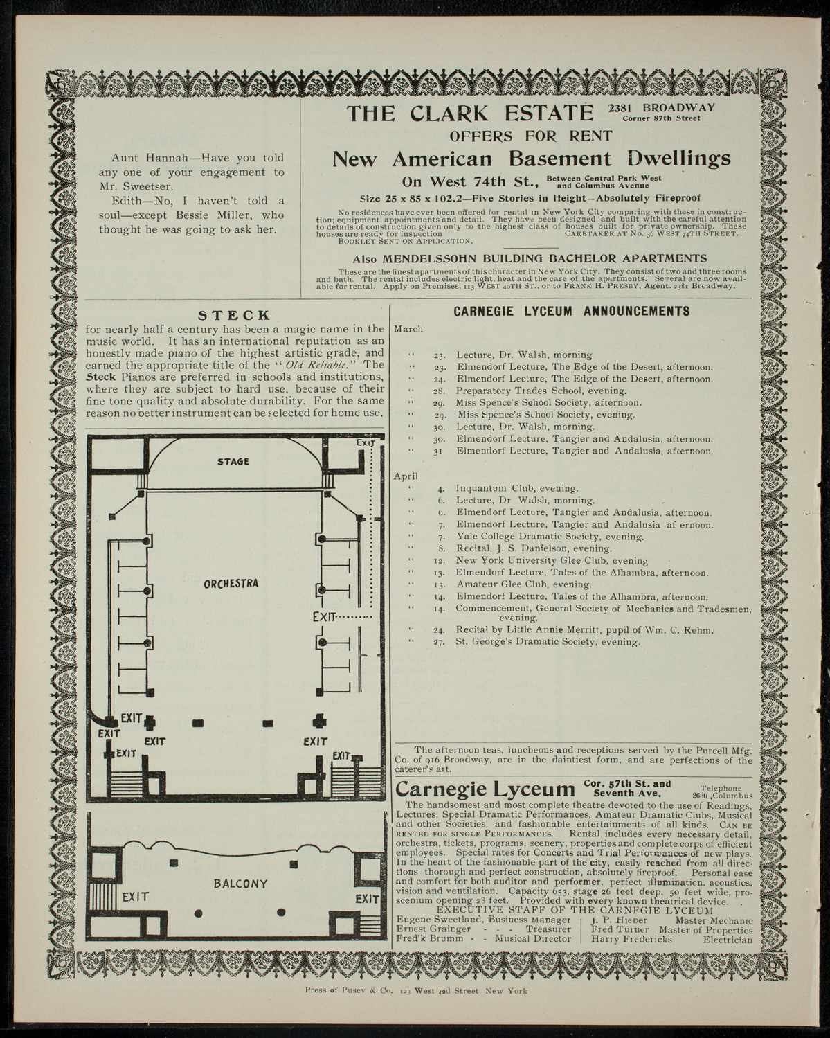 American Academy of Dramatic Arts/Empire Theatre Dramatic School, March 22, 1905, program page 4