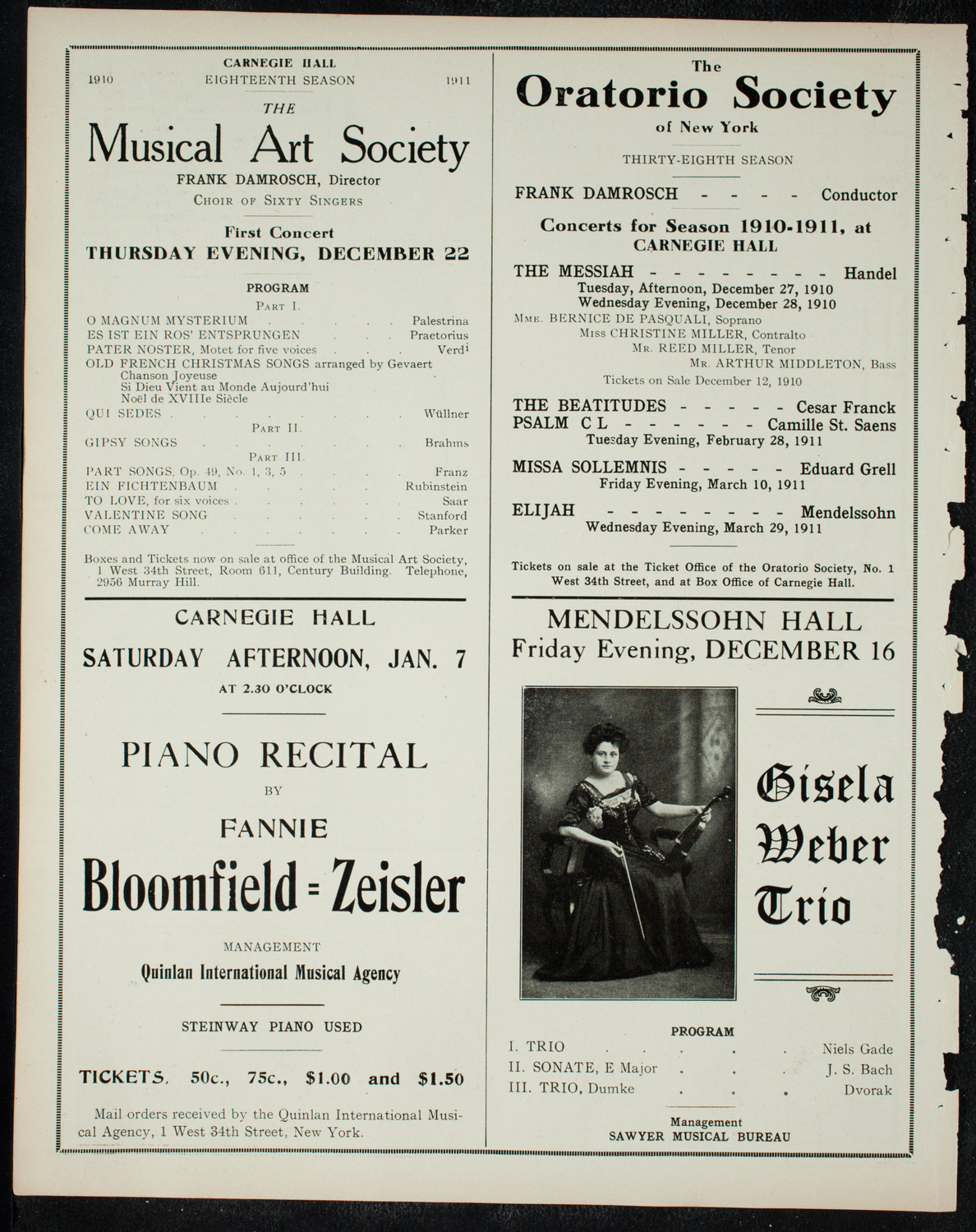 Great Imperial Russian Court Balalaika Orchestra, December 3, 1910, program page 10