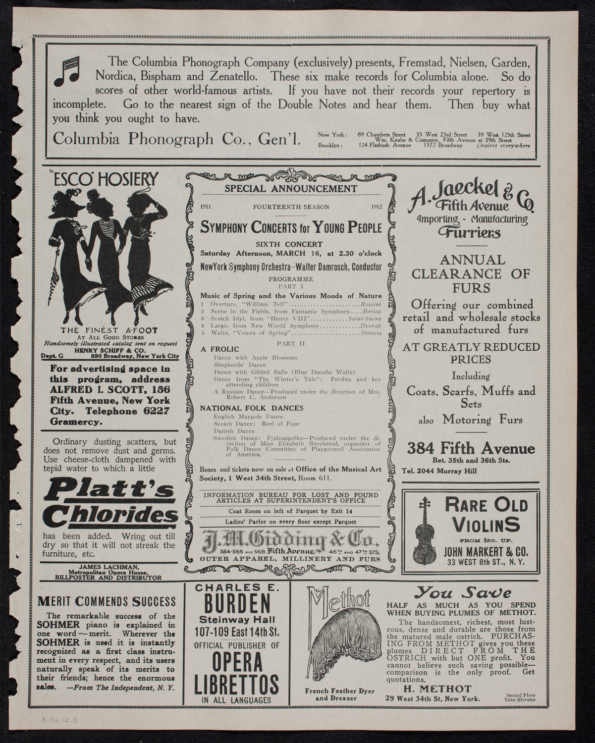 Musical Art Society of New York, March 5, 1912, program page 9