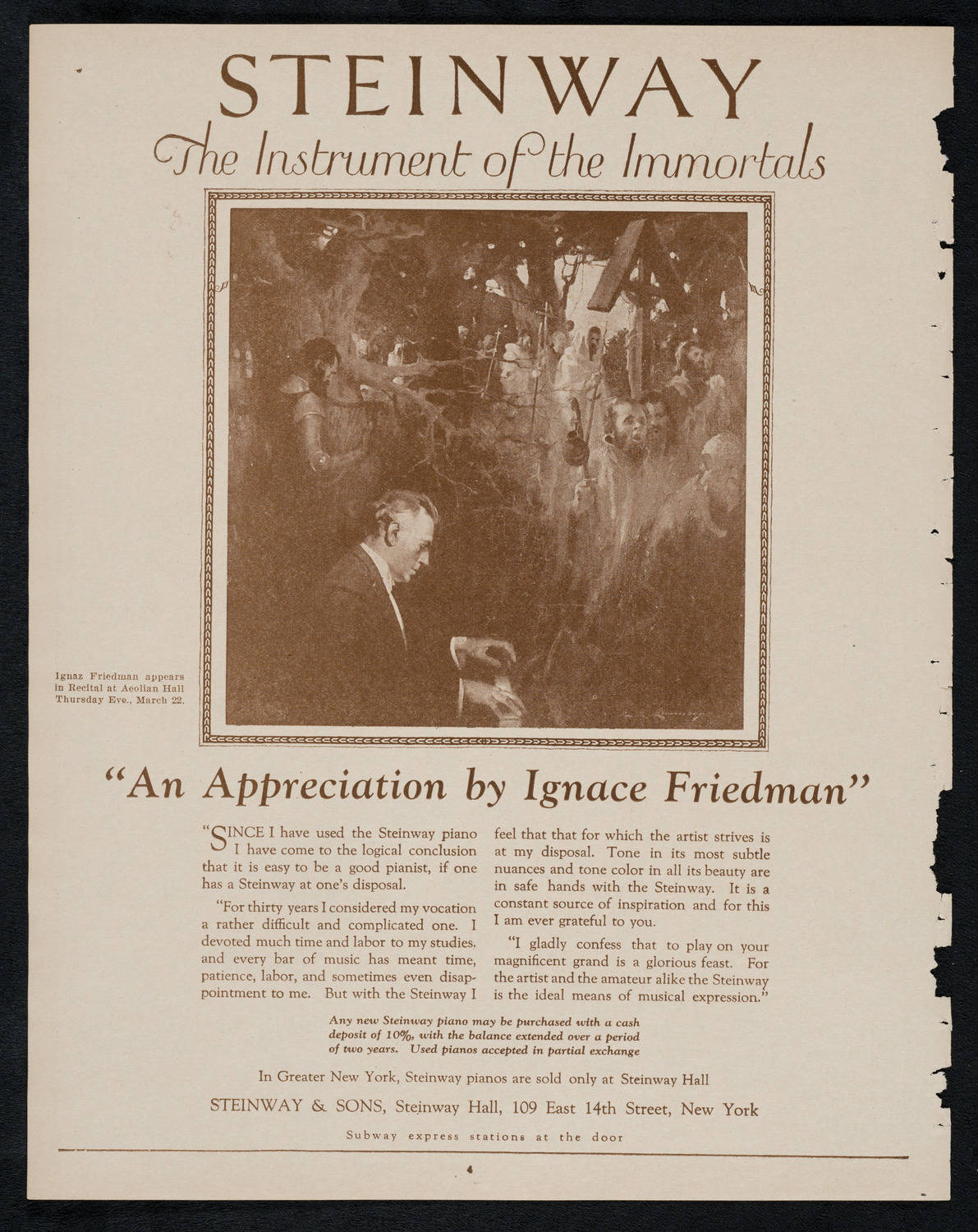 New York Symphony Orchestra, March 22, 1923, program page 4