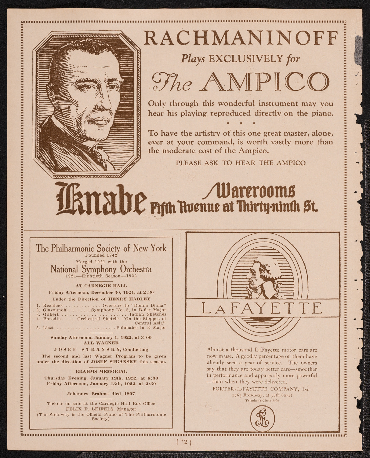 Harvard University Orchestra, December 26, 1921, program page 12