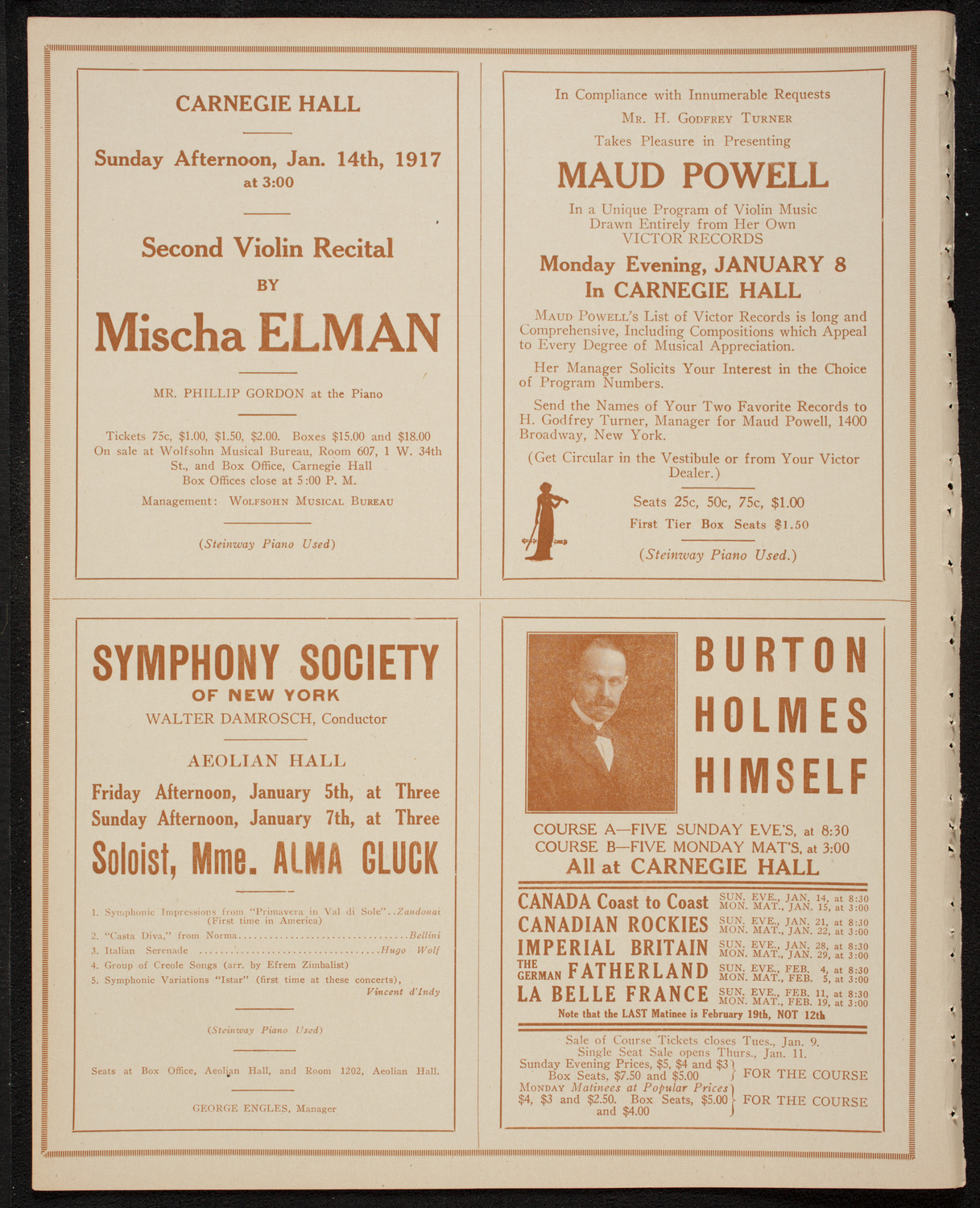 Boston Symphony Orchestra, January 4, 1917, program page 8