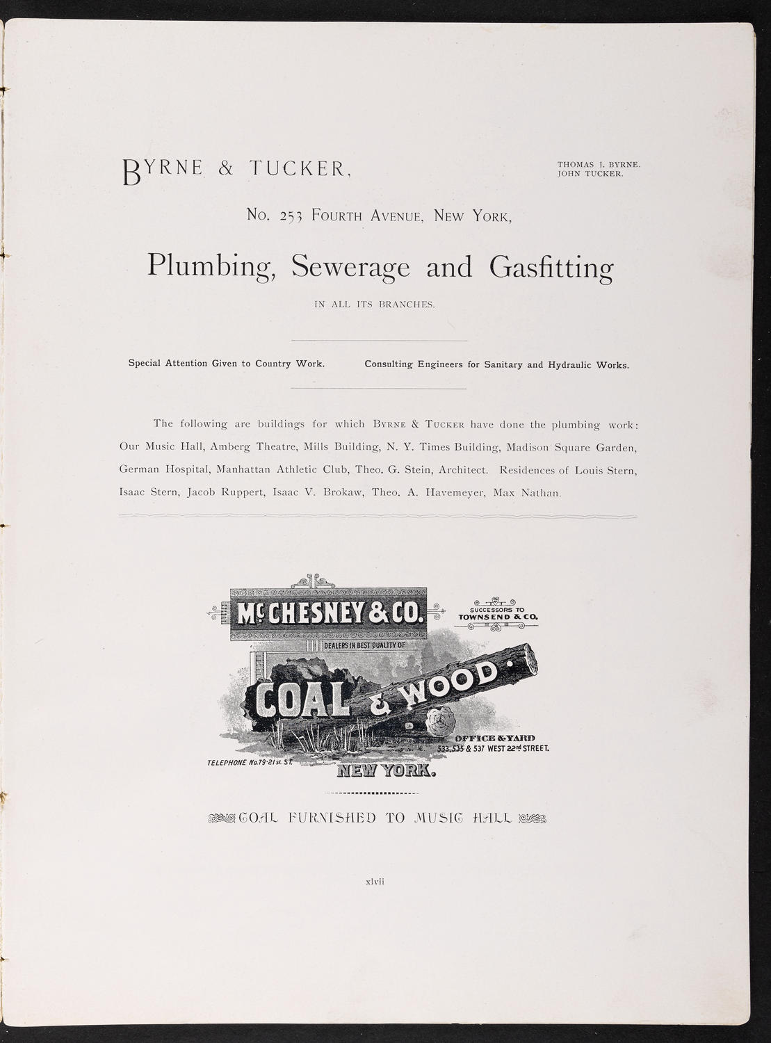 Opening Week Music Festival: Opening Night of Carnegie Hall, May 5, 1891, souvenir program page 58