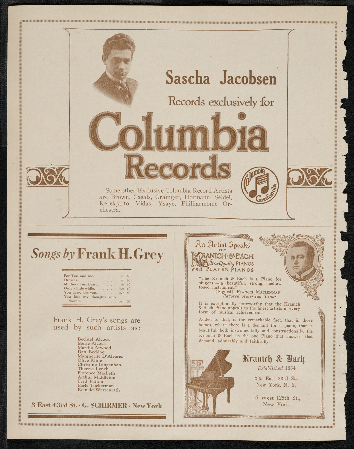 National Symphony Orchestra, March 23, 1921, program page 6