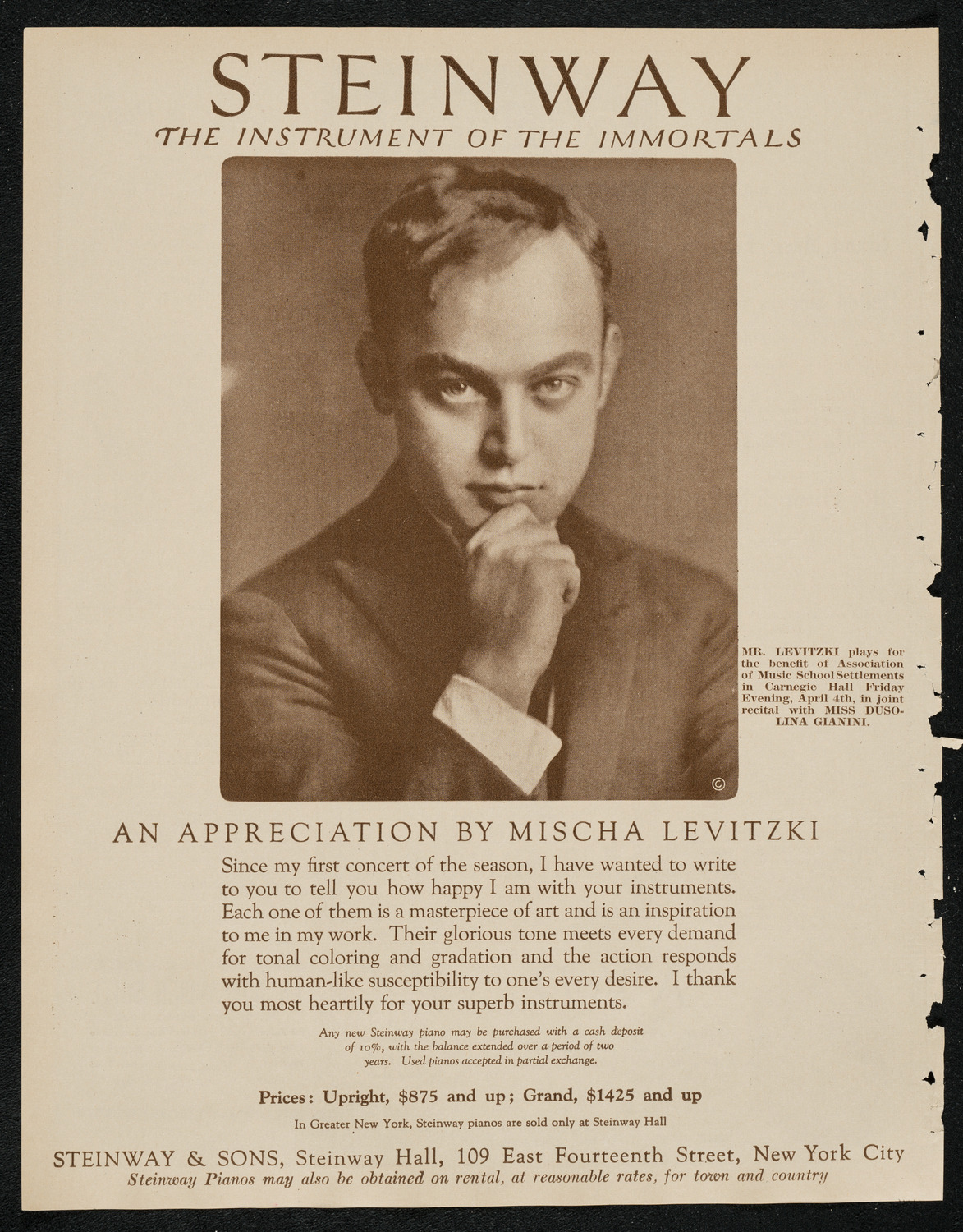 Fritz Kreisler, Violin, March 30, 1924, program page 4