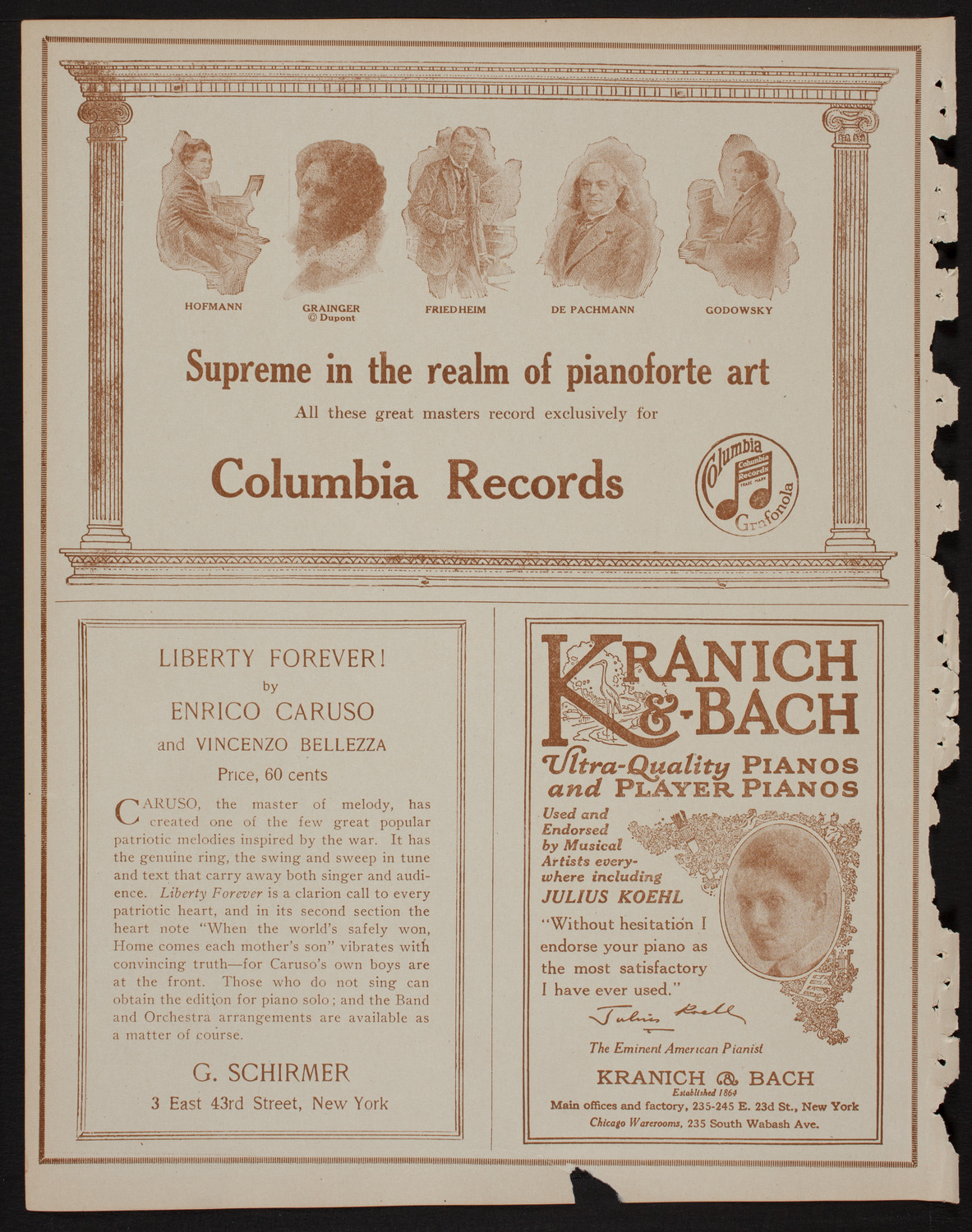 Josef Hofmann, Piano, May 21, 1918, program page 6