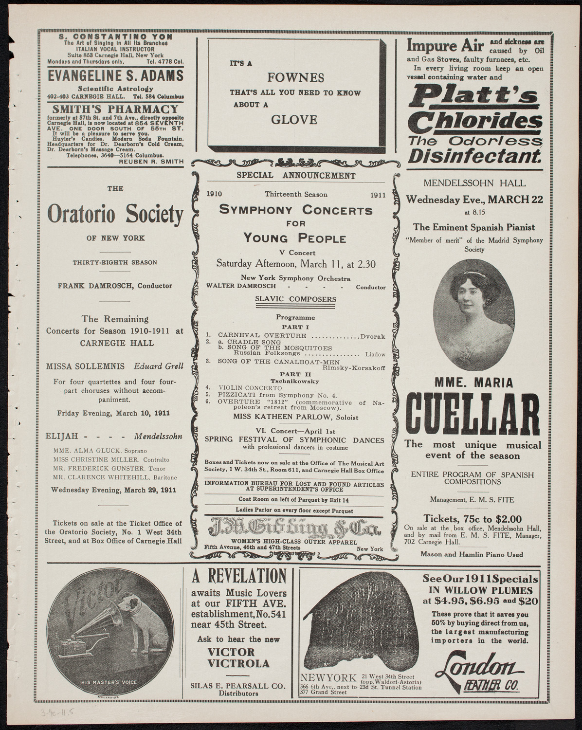 Isadora Duncan, Dancer, with the New York Symphony Orchestra, March 4, 1911, program page 9