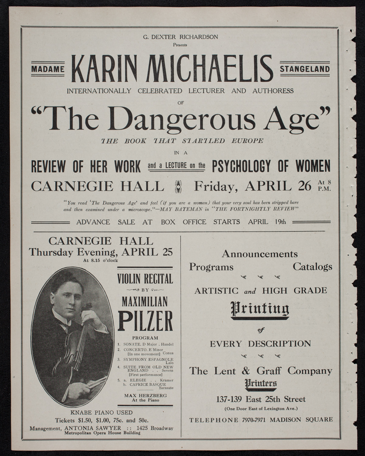 New York Banks' Glee Club, April 16, 1912, program page 10