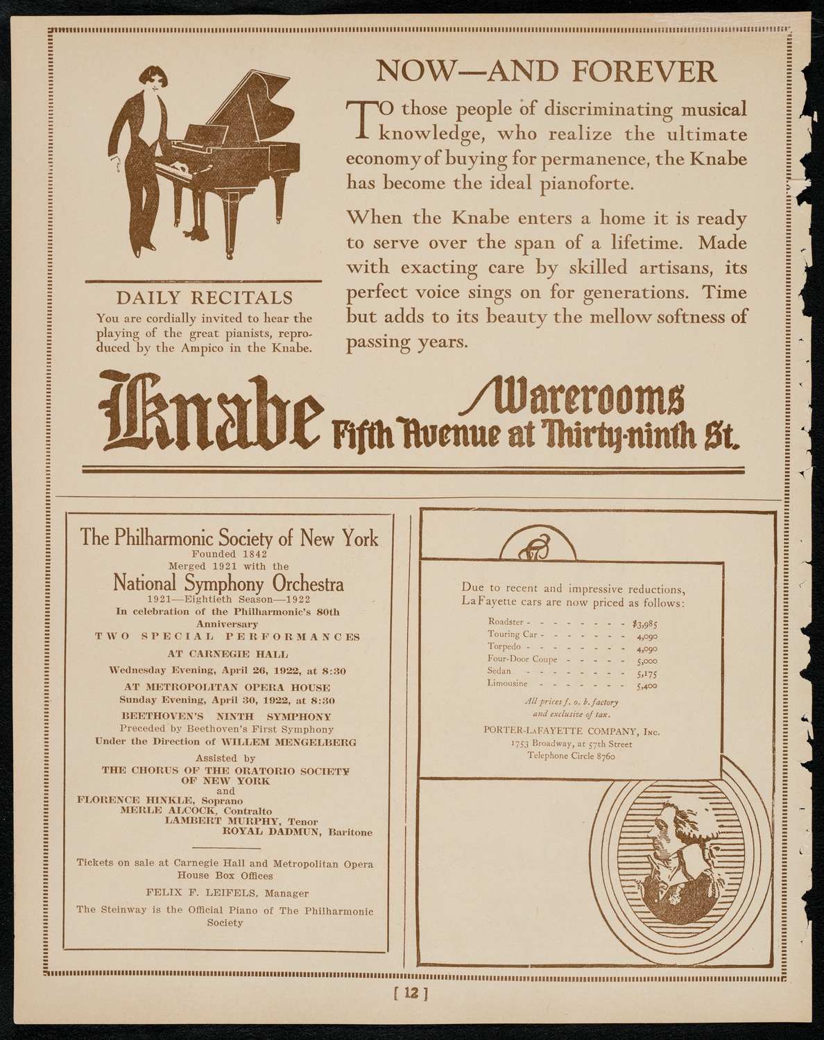 Harvard Glee Club, April 17, 1922, program page 12