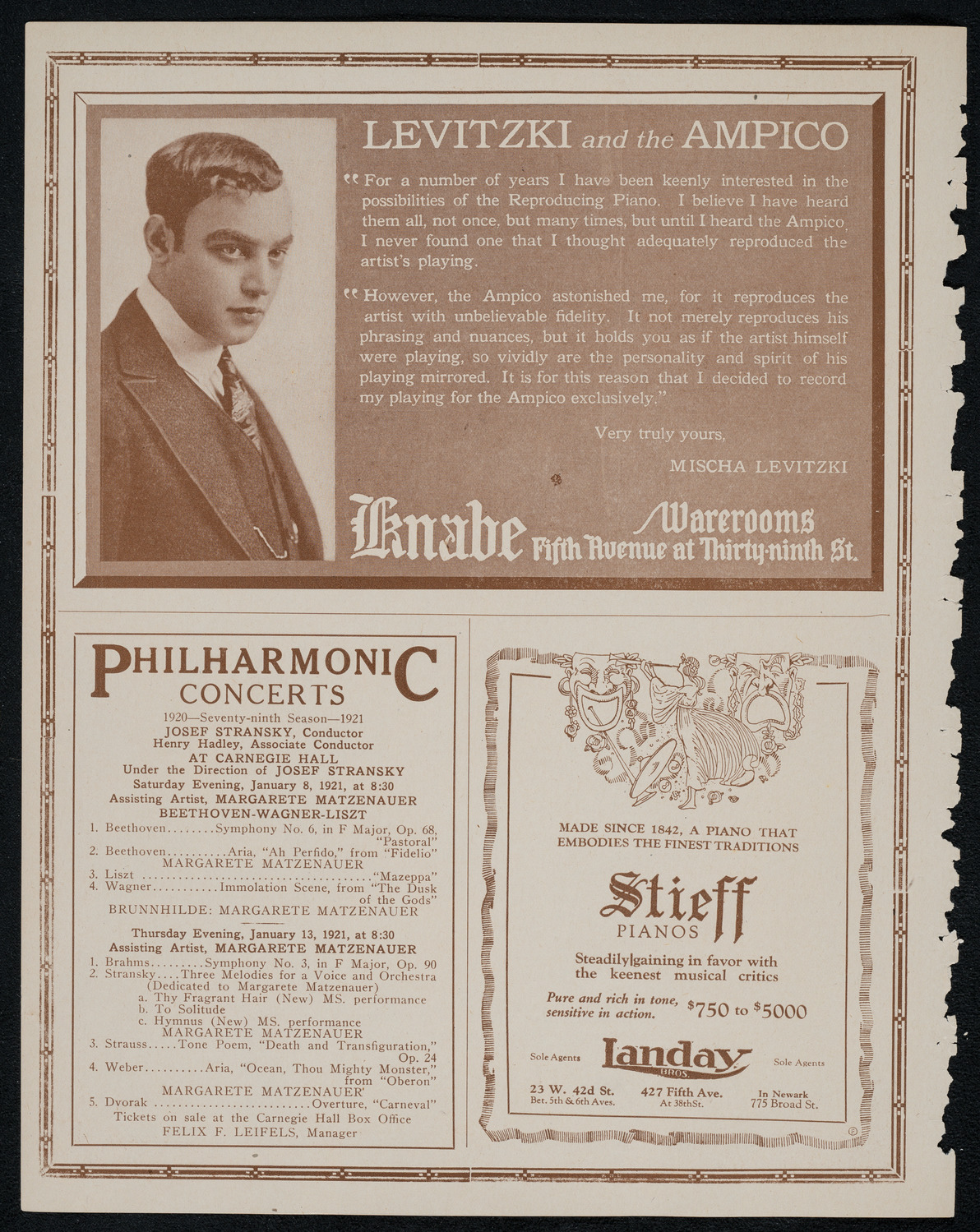 New York Symphony Orchestra, January 7, 1921, program page 12