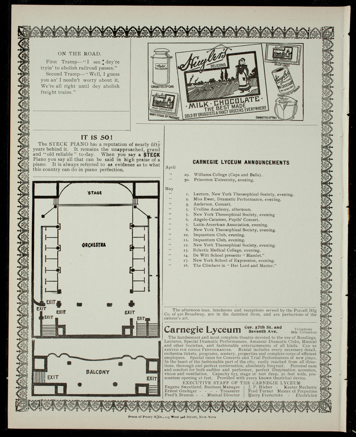 American Academy of the Dramatic Arts, April 29, 1904, program page 4